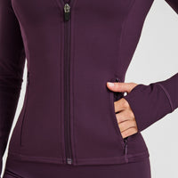 Timeless Jacket with White Logo | Blackberry Purple