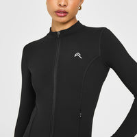 Timeless Jacket with White Logo | Black