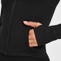 Timeless Jacket with White Logo | Black