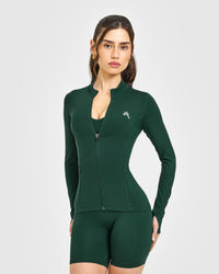 Timeless Jacket with White Logo | Racing Green