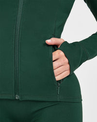 Timeless Jacket with White Logo | Racing Green