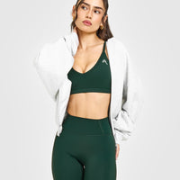 Timeless Strappy Bralette with White Logo | Racing Green