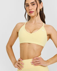 Timeless Strappy Bralette with White Logo | Sherbert Yellow