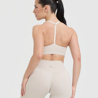 Timeless Square Neck Sports Bra | Sand