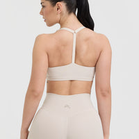 Timeless Square Neck Sports Bra | Sand
