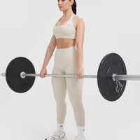 Timeless Square Neck Sports Bra | Sand