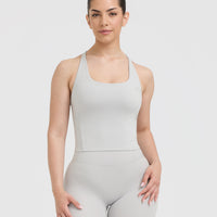 Timeless Square Neck Mid Vest | Light Grey