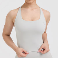 Timeless Square Neck Mid Vest | Light Grey