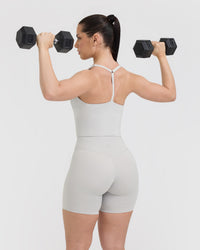 Timeless Square Neck Mid Vest | Light Grey