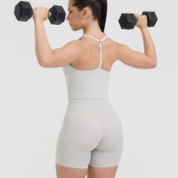 Timeless Square Neck Mid Vest | Light Grey