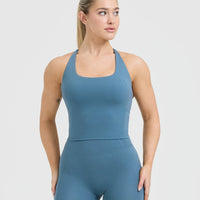 Timeless Square Neck Mid Vest | Moonstone Blue