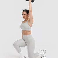 Timeless Wide Strap Sports Bra | Light Grey