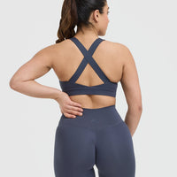 Timeless Wide Strap Sports Bra | True Blue