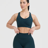 Unified Layered Sports Bra | Oil Blue