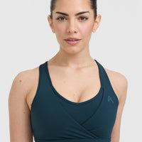 Unified Layered Sports Bra | Oil Blue