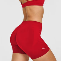 EnhanceLiftâ„¢ Seamless Shorts with White Logo | Light Toasted Red