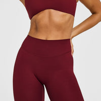 SoftMotion™ High Waisted Leggings with White Logo | Light Rosewood