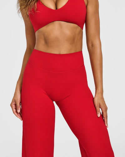 SoftMotion™ Straight Leg Bottoms with White Logo | Light Toasted Red