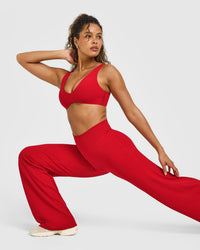 SoftMotion™ Straight Leg Bottoms with White Logo | Light Toasted Red