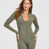 SoftMotionâ„¢ Jacket with White Logo | Alpine Green