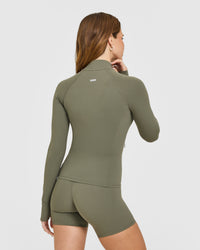 SoftMotionâ„¢ Jacket with White Logo | Alpine Green