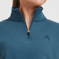 All Day Crop 1/4 Zip Sweatshirt | Lake Blue