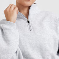 All Day Est 2020 Crop 1/4 Zip Sweatshirt | Light Grey Marl