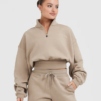 All Day Est 2020 Crop 1/4 Zip Sweatshirt | Sandstone