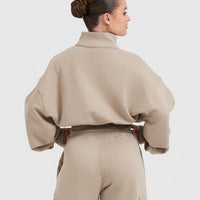 All Day Est 2020 Crop 1/4 Zip Sweatshirt | Sandstone