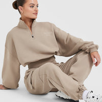 All Day Est 2020 Crop 1/4 Zip Sweatshirt | Sandstone