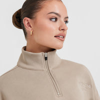 All Day Est 2020 Crop 1/4 Zip Sweatshirt | Sandstone