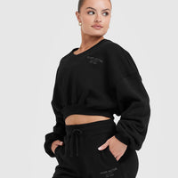 All Day Est 2020 Crop V-Neck Sweatshirt | Black
