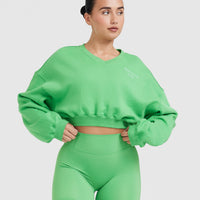 All Day Est 2020 Crop V-Neck Sweatshirt | Jade