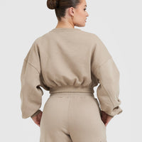 All Day Est 2020 Crop V-Neck Sweatshirt | Sandstone