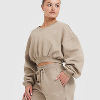 All Day Est 2020 Crop V-Neck Sweatshirt | Sandstone