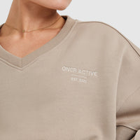 All Day Est 2020 Crop V-Neck Sweatshirt | Sandstone