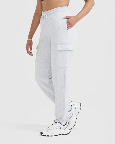 All Day Lightweight Cargo Joggers | Light Grey Marl