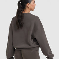 All Day Lightweight Oversized Sweatshirt | Deep Taupe