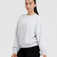 All Day Lightweight Oversized Sweatshirt | Light Grey Marl