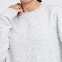 All Day Lightweight Oversized Sweatshirt | Light Grey Marl