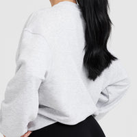 All Day Lightweight Oversized Sweatshirt | Light Grey Marl