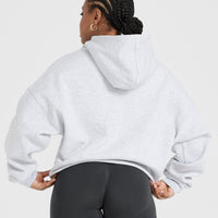 All Day Varsity Oversized Hoodie | Light Grey Marl