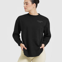 Classic Lifters Graphic Oversized Lightweight Long Sleeve Top | Black