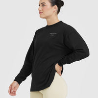 Classic Lifters Graphic Oversized Lightweight Long Sleeve Top | Black