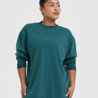 Classic Lifters Graphic Oversized Lightweight Long Sleeve Top | Marine Teal