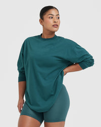 Classic Lifters Graphic Oversized Lightweight Long Sleeve Top | Marine Teal