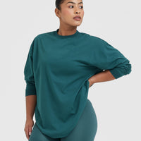 Classic Lifters Graphic Oversized Lightweight Long Sleeve Top | Marine Teal