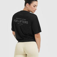 Classic Lifters Graphic Oversized Lightweight T-Shirt | Black