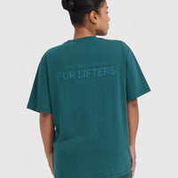 Classic Lifters Graphic Oversized Lightweight T-Shirt | Marine Teal