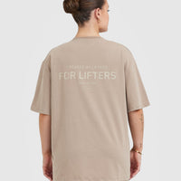Classic Lifters Graphic Oversized Lightweight T-Shirt | Sandstone